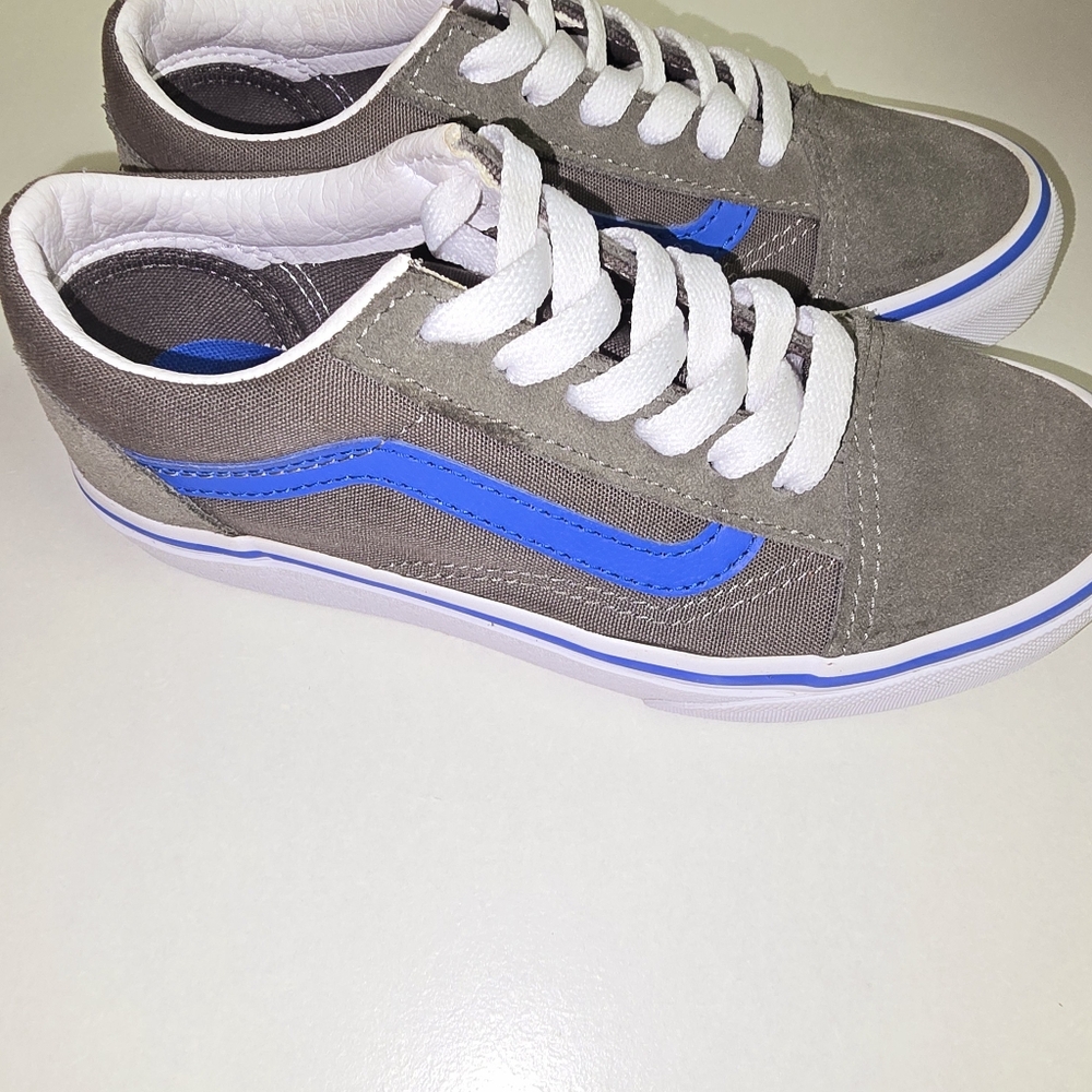 Old Skool Vans Grey/ Blue Kids Size 1.5 - Picture 7 of 10